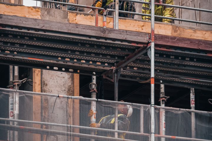 Home Construction workers on a building site